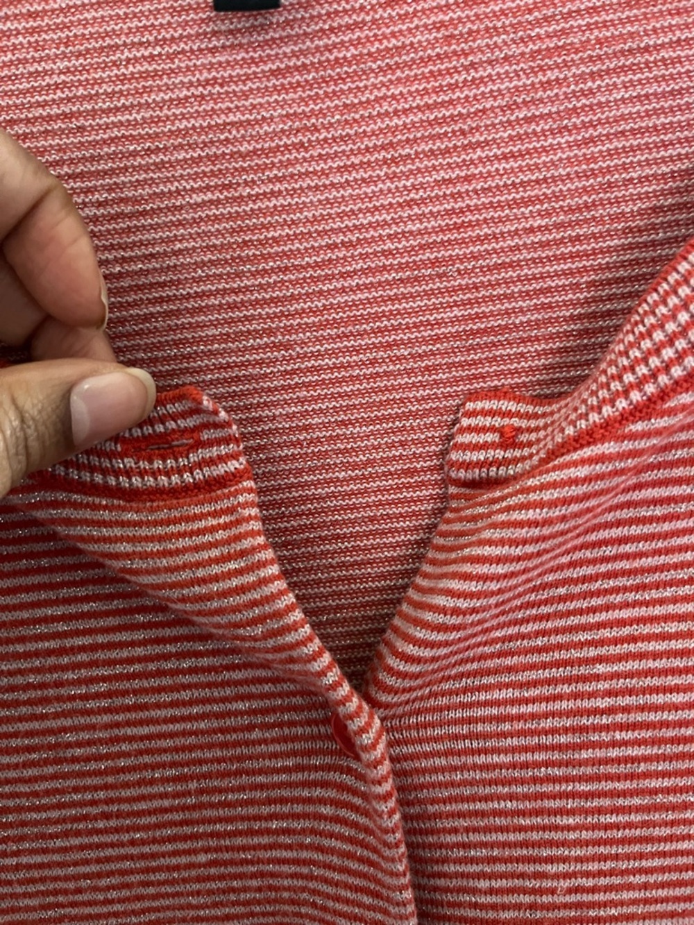 Talbots Rose-Striped Button Cardigan - Picture 6 of 7